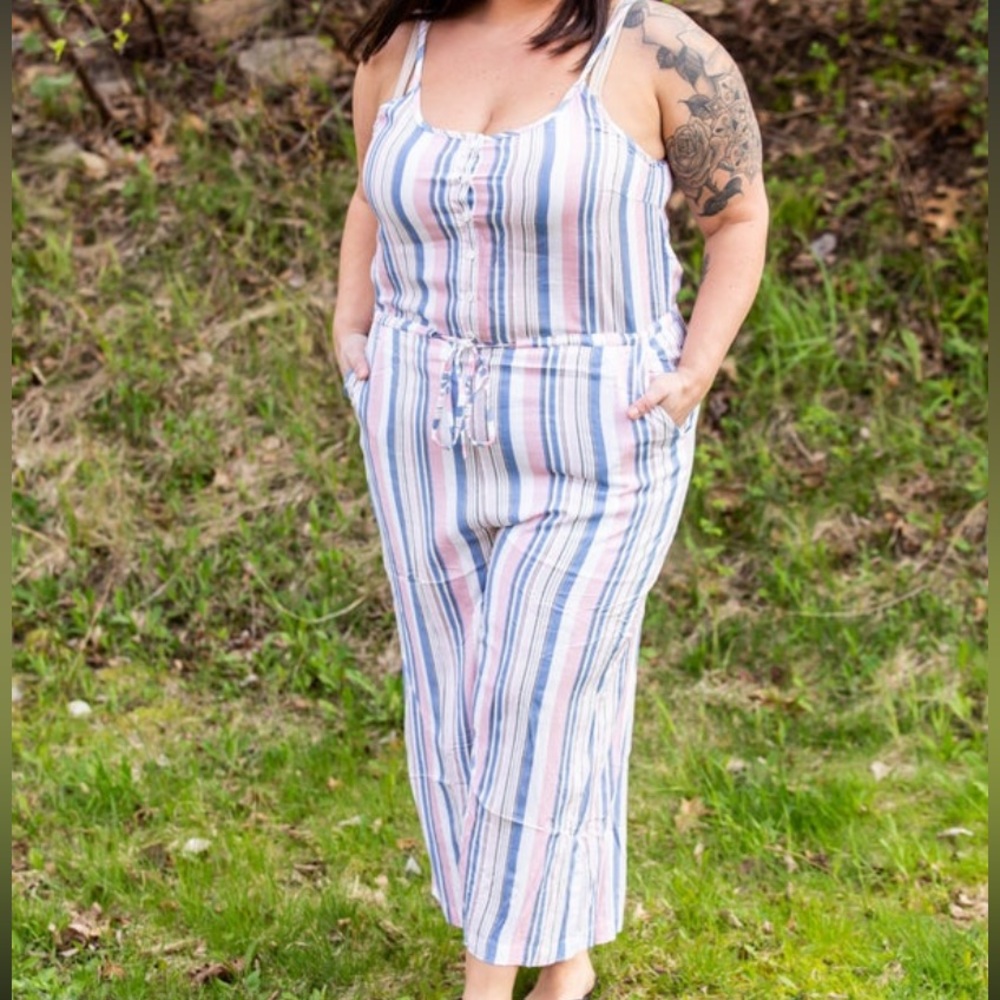 NWT Oddy Cropped Wide Leg Cotton Jumpsuit , size 2x